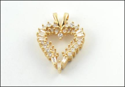 Keepsake Diamond Heart Pendant in 14K Yellow Gold MAIN