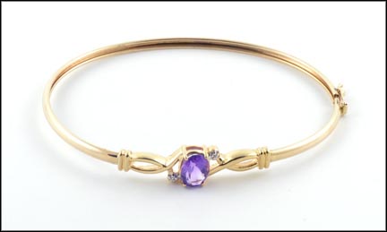 Amethyst Bangle Bracelet in 10K Yellow Gold MAIN
