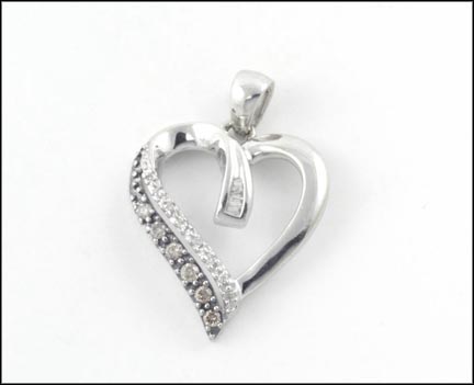 Diamond Heart Pendant in 10K White Gold MAIN