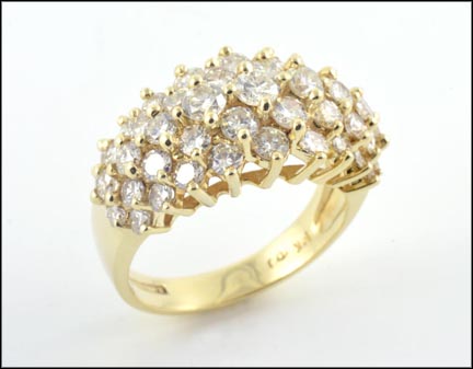 Diamond Cluster Ring in 14K Yellow Gold LARGE