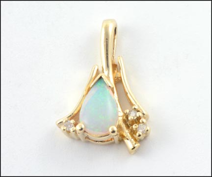 Opal Pendant in 14K Yellow Gold LARGE
