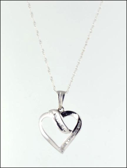 Diamond Heart Necklace in 10K White Gold MAIN