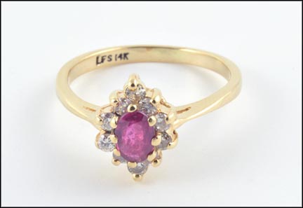 Ruby and Diamond Ring in 14K Yellow Gold MAIN