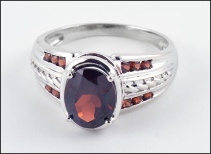 Garnet Ring in 10K White Gold MAIN