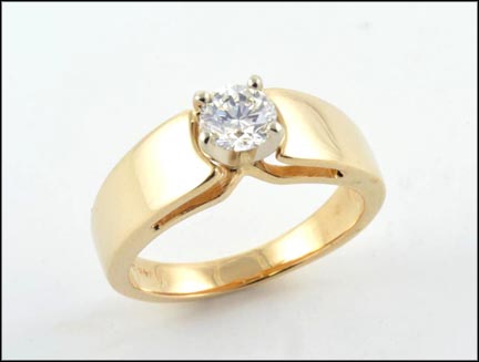 Diamond Engagement Ring in 14K Yellow Gold LARGE