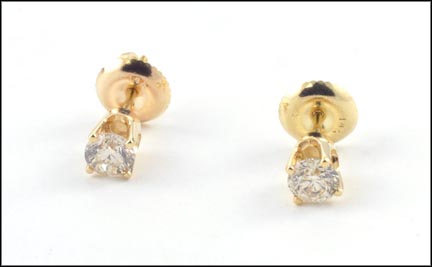 Diamond Screwback Earrings in 14K Yellow Gold LARGE
