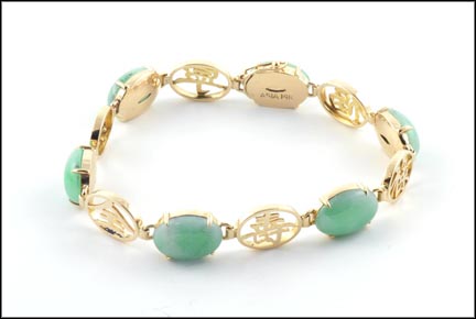 Jadeite Bracelet in 14K Yellow Gold MAIN