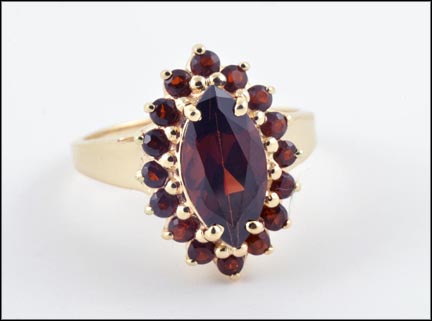 Garnet Cluster Ring in 10K Yellow Gold MAIN