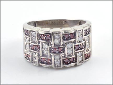 Wide Basketweave Ring in 14K White Gold MAIN