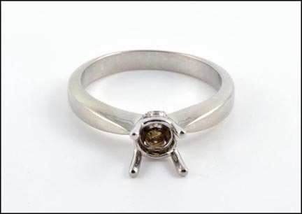Solitaire Ring Mount in 14K White Gold MAIN