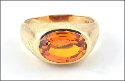 Men's Citrine Ring in 10K Yellow Gold MAIN
