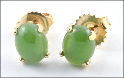 Jade Earrings in Yellow Gold LARGE