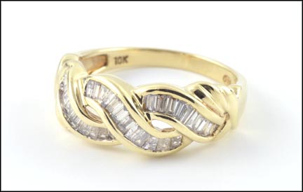 Baguette Diamond Ring in 10K Yellow Gold MAIN