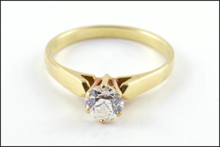 Euro Cut Diamond Engagement Ring in 14K Yellow Gold MAIN