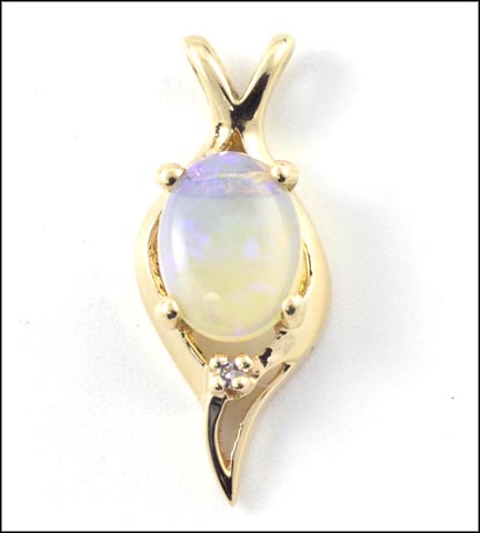 Opal Pendant in 10K Yellow Gold LARGE