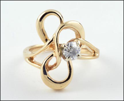 Freeform Diamond Ring in Yellow Gold MAIN