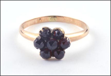 Victorian Garnet Cluster Ring in 10K Rose Gold MAIN