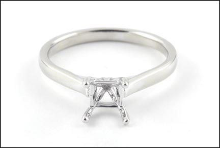 Solitaire Ring Mount in 14K White Gold MAIN