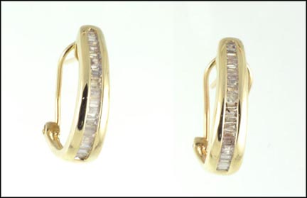 Diamond Hoop Earrings in 10K Yellow Gold LARGE