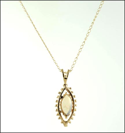 Opal Necklace in 14K Yellow Gold LARGE