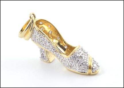 Diamond High Heel Pendant in 14K Yellow Gold LARGE