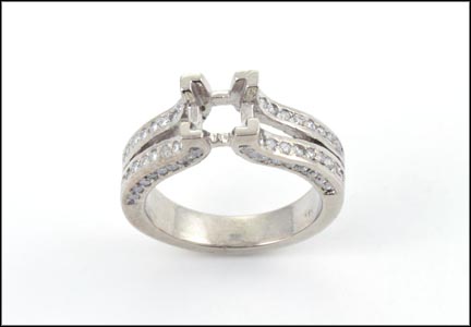 Diamond Semi-Mount Ring in 14K White Gold LARGE