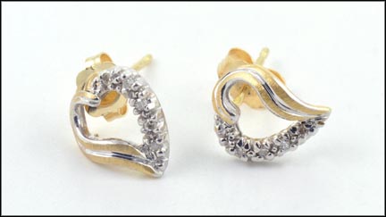 Diamond Heart Earrings in 14K Two-Tone Gold MAIN