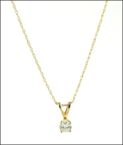 Diamond Solitaire Necklace in 14K Yellow Gold MAIN