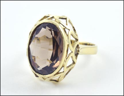 Smoky Topaz Ring in 9K Yellow Gold MAIN