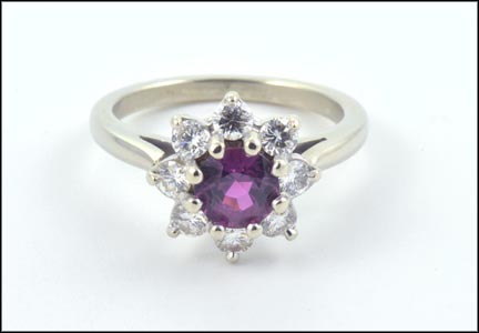 Spinel and Diamond Ring in White Gold MAIN