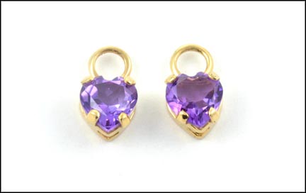 Amethyst Hoop Enhancers in 14K Yellow Gold MAIN