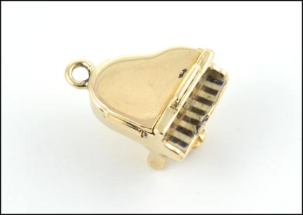 Baby Grand Piano Charm in 14K Yellow Gold LARGE