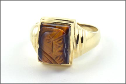 Tiger-Eye Cameo Ring in 10K Yellow Gold MAIN
