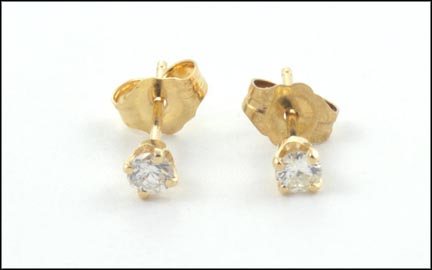 Diamond Stud Earrings in Yellow Gold LARGE
