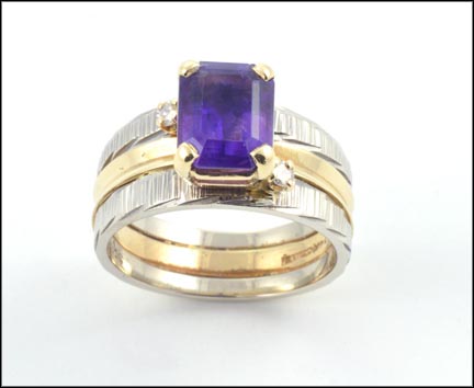 Amethyst Ring in 14K Two-Tone Gold MAIN