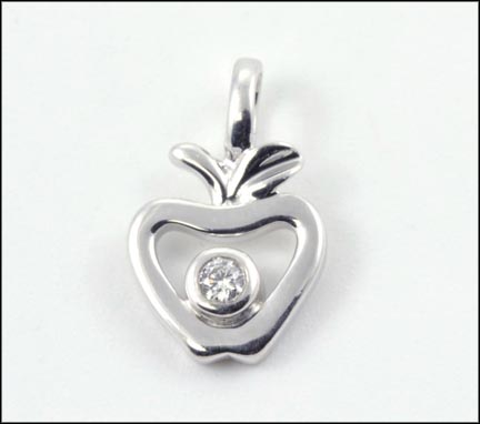 Apple Pendant in 18K White Gold MAIN