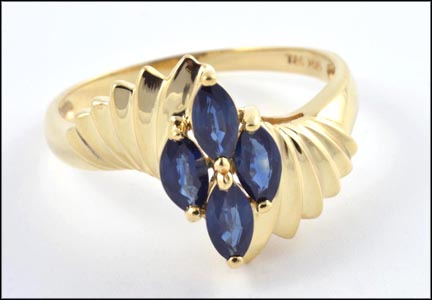 London Blue Topaz Ring in 14K Yellow Gold LARGE