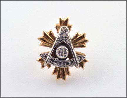 Masonic Tie Pin in 14K Two-Tone Gold MAIN