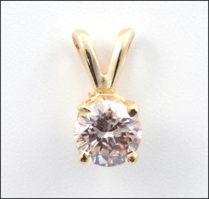 Diamond Solitaire Pendant in 14K Yellow Gold MAIN