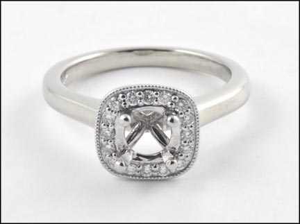 Halo Ring Mount in 14K White Gold MAIN
