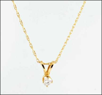Diamond Pendant and Chain in 14K Yellow Gold MAIN
