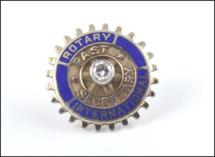 Rotary Past Secretary Pin in 18K White Gold MAIN