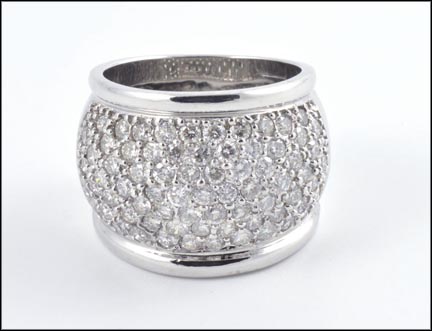 Dome Ring with Pave' Diamonds in 14K Yellow Gold MAIN