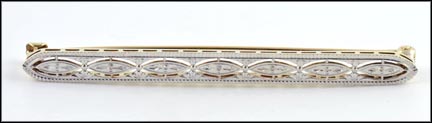 1930's Bar Pin in 14K Two-Tone Gold MAIN