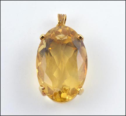 Oval Citrine Pendant in 10K Yellow Gold MAIN