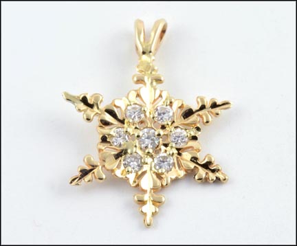 Snowflake Pendant in 14K Yellow Gold MAIN