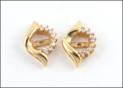 Diamond Earring Jackets in 14K Yellow Gold LARGE