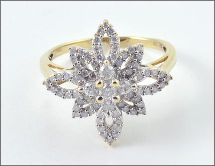 Diamond Cluster Ring in 10K Yellow Gold MAIN