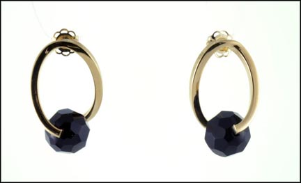 Onyx Earrings in 14K Yellow Gold LARGE