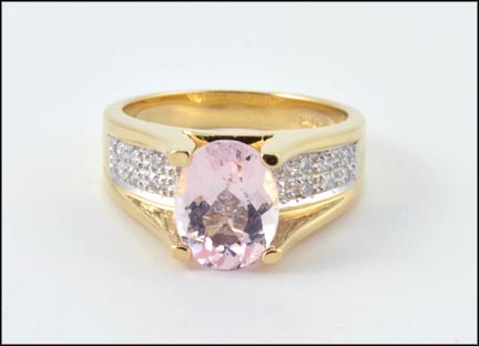 Kunzite Ring in 14K Yellow Gold LARGE